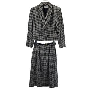 Vintage Miss Pendleton Virgin Wool Skirt Suit 2PC Women 10 Small Black White Red